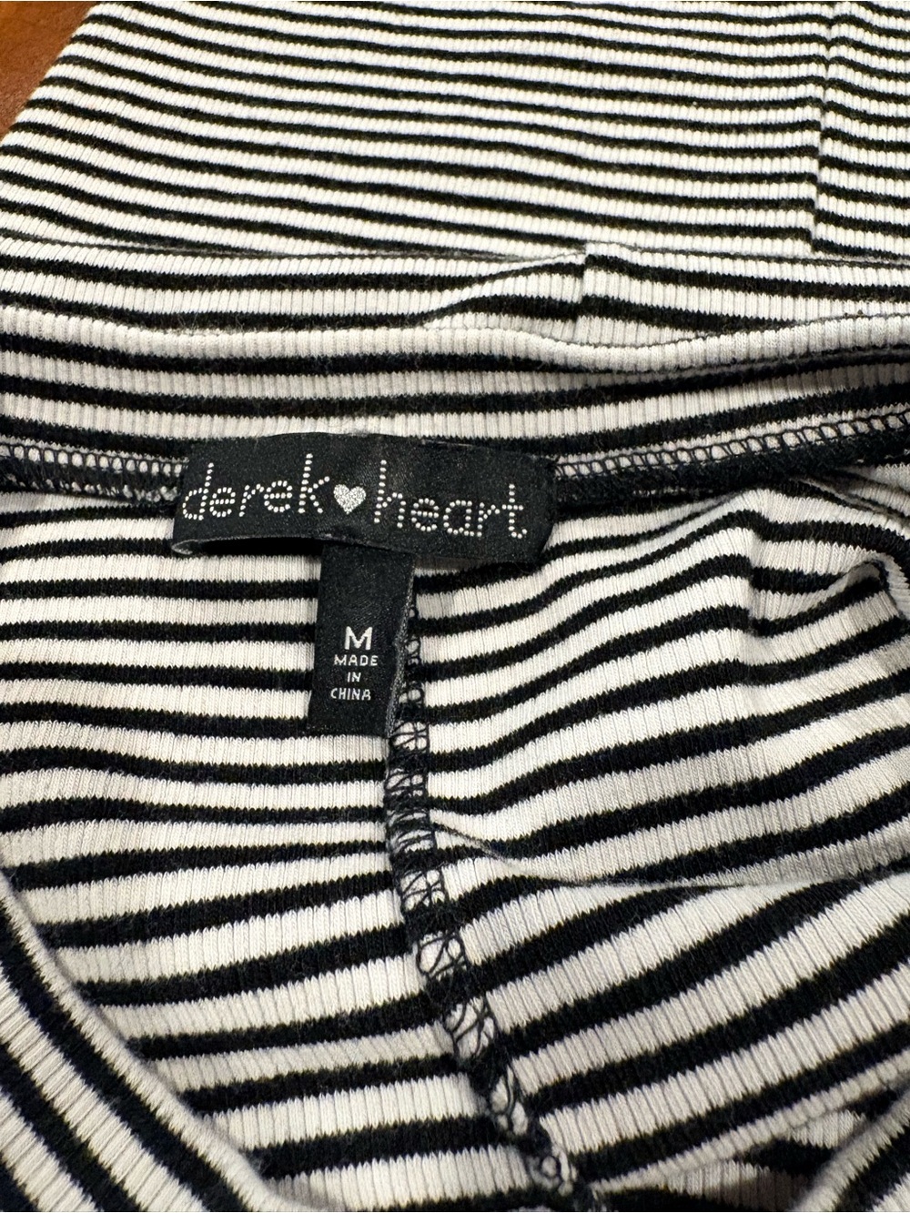 Derek Heart Black & White Striped Midi Dress, size M - Picture 4 of 6